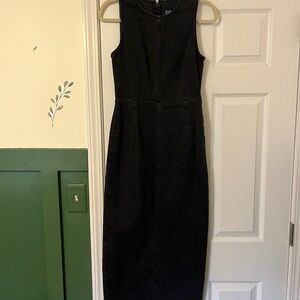 GAP Black Denim Sleeveless Midi Dress